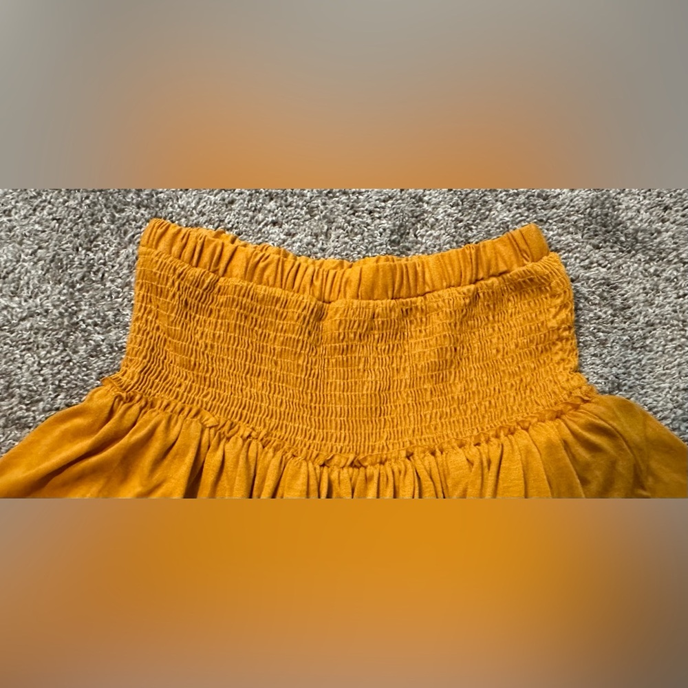 Anthropologie Saturday Sunday Women’s Mustard/Gold Ruffled Mini Skirt Size Small - Picture 3 of 8